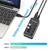RSHTECH Hub USB alimentado, 4 puertos USB 3.0 divisor de
