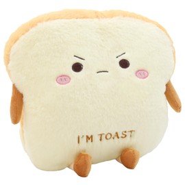 Auptiz Toast Bread Cushion, Soft Plush Toy, Funny Bread Shape Plush Toy Cushion, Doll Toy, Cut Bread Cushion, Toast Cuddly Toy, 40 cm Hand Warmer, Toast Bread Cushion