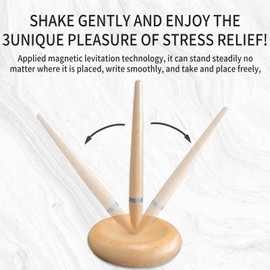 Bntilr Magnetic hover pen,Holder Self Stand Hover Pen,Upright and Rotatable Magic Pen Holder,cool desk decoration gadgets,Office Luxury Decompression Pen for Unique men gifts