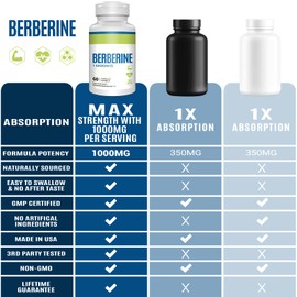 Herbal Supplements 1000mg (4 Pack), 240 HCL Vegan Capsules, High Absorption Herbal Blend Plus Supplement with Silymarin, Antioxidant AMPK Activator for Cardiovascular, Heart, Liver