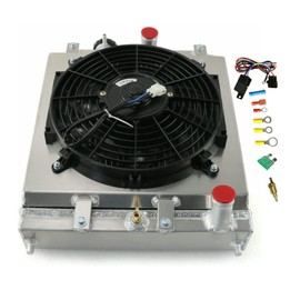 Honda Civic Radiator, Aluminum Radiators for honda civic/del sol/integra DB DC MT 1992-2000, 3 Row Radiator with Electric Fan Shroud Thermostat Kit