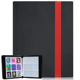 Trading Card Binder, JiHiGe 9 Pocket Fit 540 Cards with Elastic Strap, Card Collection Folder Albums Football Cards Holder Book 30 Page