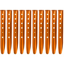 Tent Pegs, U-Shaped Pegs, Snow Pegs, Aluminum Alloy, Lightweight, U-Shaped, Windproof, Sand, Beach, Snow, Beach, Door, Camping Equipment, Tarp Upholstery, 12.2 inches (31 cm), Set of 10 (Orange)