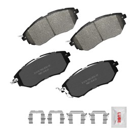 Fraxle Front Ceramic Brake Pads Set with Hardware For 2014-2018 Subaru Forester, 2010-2019 Outback, 2005-2015 Legacy, Tribeca, B9 Tribeca, WRX