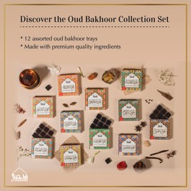 Oud Bakhoor Collection Set دخني عود بخور by Dukhni |12 Assorted Boxes | 120 pc Bakhoor | Ramandan Gift Set | Arabic Bakhoor Incense | Perfect to Relax, Meditate & Pray | Luxurious, Long Lasting