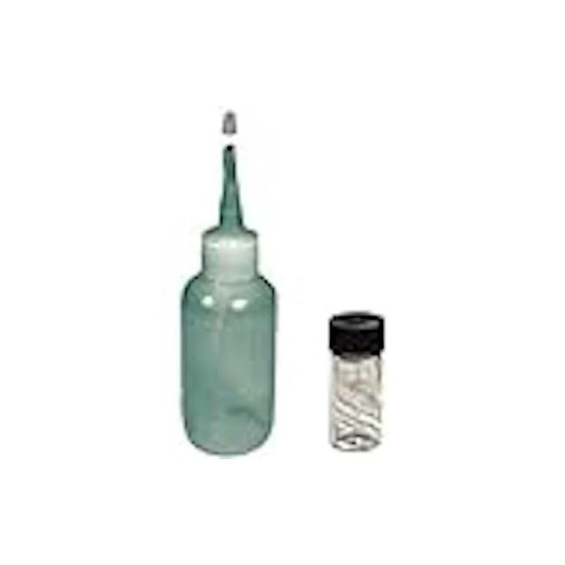 3oz Gold Pan Panning Sniffer Snuffer Bottle, Glass Vial &