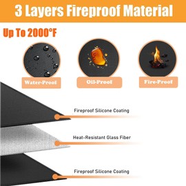 Smyhlf-us 60x40''Grill Mats for Outdoor Grill, Fireproof Heat Shield for Grill, Protecting Deck Railing Wall from Grill Heat and Oil Stain,Prevent Fence and Wall from Being Blackened by BBQ Smoke.
