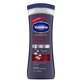 Vaseline Loción corporal y facial extra fuerte para hombres, 10 onzas (paquete de 5)