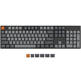 Keychron K10 Wireless Bluetooth/USB Wired Gaming Mechanical Keyboard, Hot-swappable Full Size Layout 104 Keys White Backlight N-Key Rollover for Mac Windows, Gateron G Pro Brown Switch