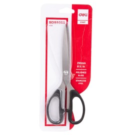 DELI Blister Stainless Steel Scissors 210mm Black or Red