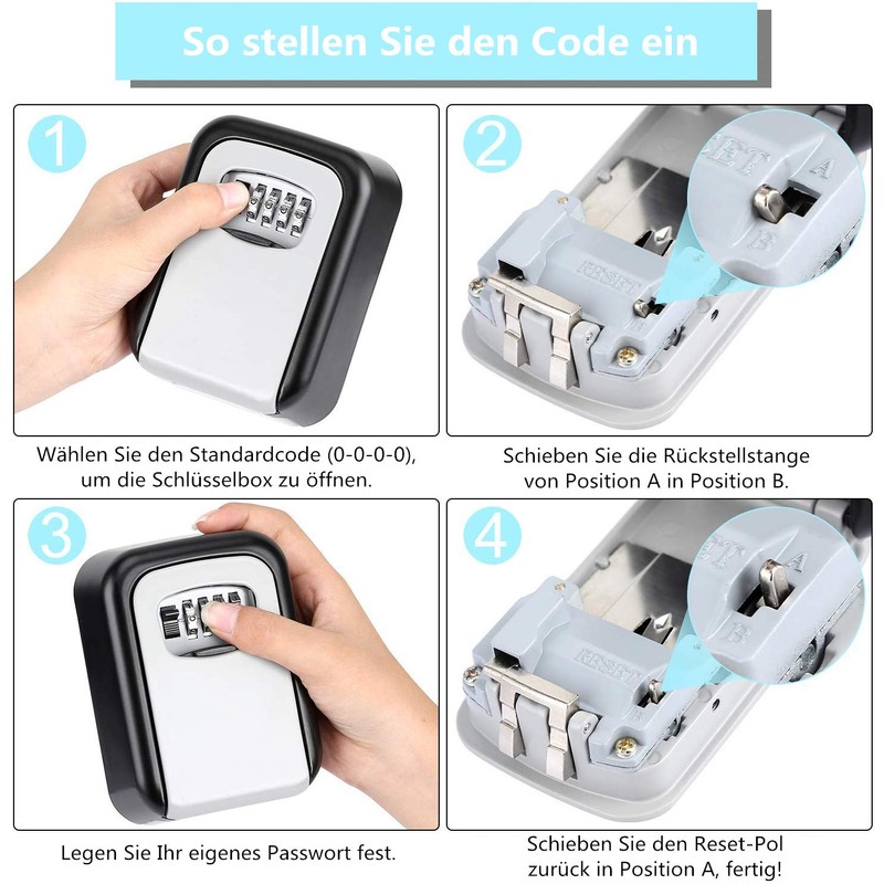 Outdoor Key Safe with Number Code - Key Hiding Place