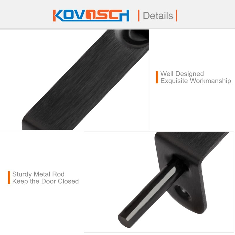 KOVOSCH 2 Pack Flush Bolt 6 Inch, Heavy Duty Flush