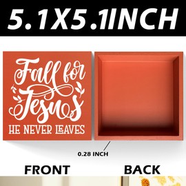 Christian Gifts Rustic Fall Decor Thanksgiving Decorations Wooden Box Sign Religious Desk Decor Farmhouse Coffee Bar Home Bedroom Wooden Block Sign for Bookshelf Tabletop Fireplace Wall