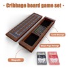 Wooden Cribbage Board Game Set, Double-Sided 3 and 4 Track