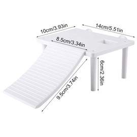 Hffheer Turtle Pier Floating Reptiles Basking Platform Terrapin Dock Aquarium with Ramp Stairs for Tortoise Salamanders and Amphibians