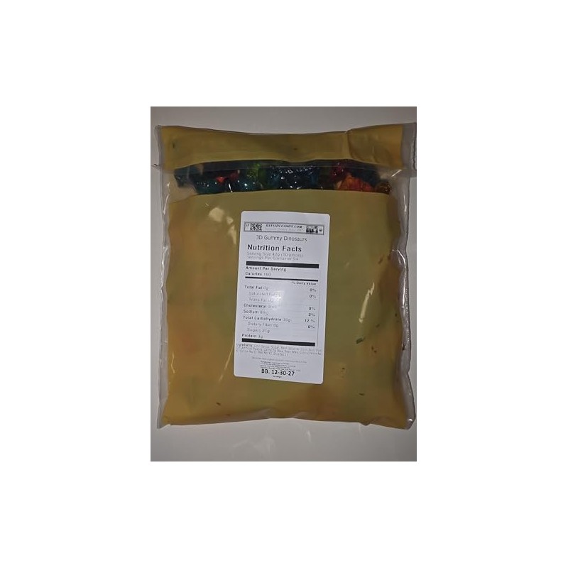 Bayside Candy Gummy 3D Dinosaurs – Assorted Fruit-Flavored Dinosaur-Shaped Gummies