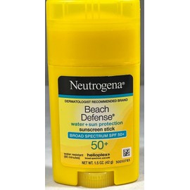 Neutrogena Beach Defense Sunscreen Stick SPF 50+, Water+Sun Protection, 1.5 oz.