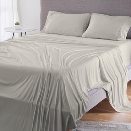 Bedgear Dri-Tec Full Size Bed Sheet Set - Moisture-Wicking and Cooling Sheet Set - Temperature Regulating - Deep Pocket Fitted and Flat Sheets - Adjustable Base Friendly - Pearl Gray