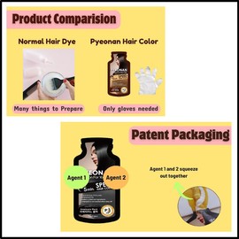 PYEONAN Korea Pyeonan Speed Hair Color Pyeonan Dye Hair 5 Minute Natural Dye Hair Pewarna Rambut Mudah Dan Cepat 韩国快速5分钟天然染发