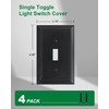 4-Pack Single Toggle Light Switch Cover Plate, Durable Natural Bamboo