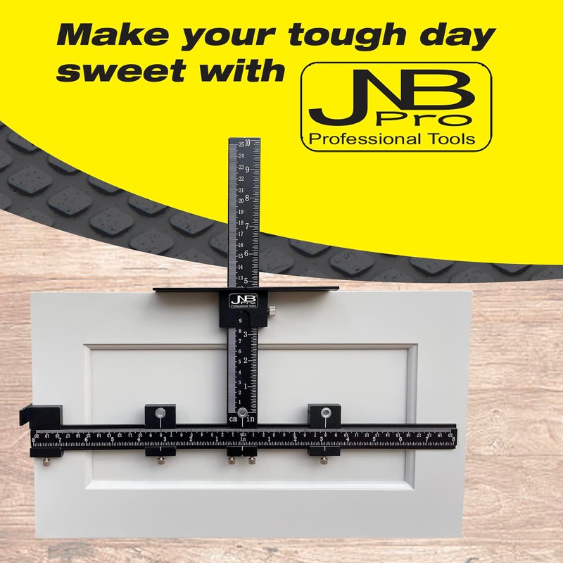 JNB Pro Cabinet Hardware Jig with Center Drill Guide, Hole