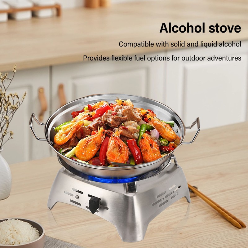 Drawer Type Alcohol Burner One Piece Stainless Steel Sliding Adjustment