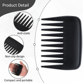 TIESOME Portable Wide Teeth Comb, 3 Pieces, Anti-Static Hair Comb, No Handle, Detangling Comb, Styling Shower Comb, Curly Hair Combs for Men and Women, Hairdressing Salon