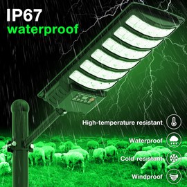 Hog Lights for Night Hunting,Powered Feeder Light(Green) 18000LM Solar Lights for Hunting Hogs, Coyote, Varmint, Deer, Motion Activated Feeder-2Pack