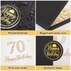 Thboxes 70Th Birthday Guest Book Alternative Sign, Black Gold, 18X12