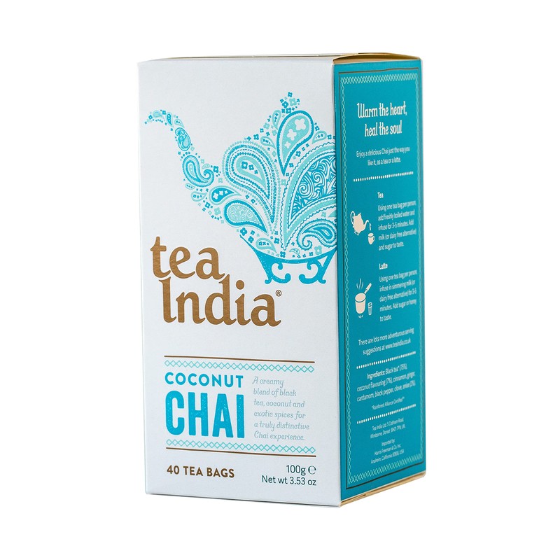 Tea India Chai Tea Bags (4 Packs of 40 Biodegradable