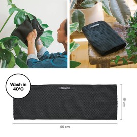 Fiskars Urban Plant Care 1075318 Houseplant Dust Cloth for Gently Cleaning Leaves and More, 18 x 55 cm, Polyester/Polyamide, Black