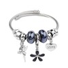 Zoe's Jewelry Stainless Steel Charm Bracelet, 8-9 Inch Adjustable Bangle