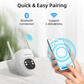 2K Solar Security Cameras Wireless Outdoor, 5/2.4Ghz WiFi Cameras for Home Security, Color Night Vision, Human Detection, Two-Way Audio, SD/Cloud Storage(1 Camera)