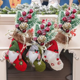 Christmas Pine Branches, Berries & Cones - 8pcs Floral Picks for Xmas Wreaths, Garlands & Decorations