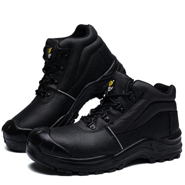 DRKA Water Resistant Steel Toe Work Boots For Men,6'' EH-Rated Safety Boots(19977-blk-10)