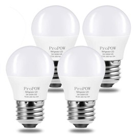 LED Refrigerator Light Bulb, ProPOW 40W Equivalent 120V A15 Fridge Bulbs 5 Watt Daylight White 5000K E26 Medium Base, Energy Saving Freezer Ceiling Home Lighting, Not-Dim, Waterproof, 4 Pack