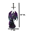Ebros Gift Large Legendary Celtic Metallic Purple Armored Knight Dragon