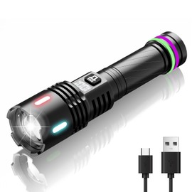 X.Store Rechargeable Flashlights High Lumens, Powerful 3 Modes Super Bright Flash Light with LCD Digital Display, Adjustable Waterproof Handheld Led Flashlights for Emergencies Camping Home Outdoor