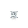 14k White Gold Princess Diamond Simulated Cubic Zirconia SINGLE Stud