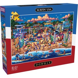 Buffalo Games - Dowdle - Dowdle: Surfin' USA - 2000 Piece Jigsaw Puzzle for Adults Challenging Puzzle Perfect for Game Nights - Finished Size is 38.50 x 26.50