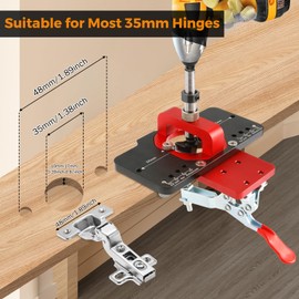 BEAMNOVA 35mm Hinge jig hinge,Drilling Hole Puncher Hinge Jig Drill Guide Locator,Cabinet Hinge Jig for Door Cabinets Hinges Mounting