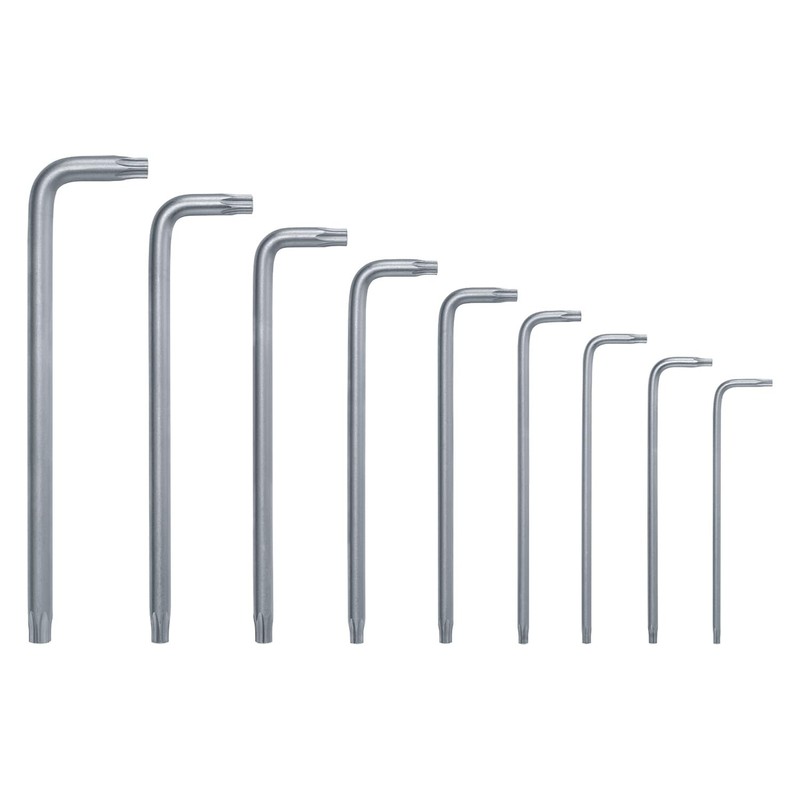 Bosch Torx-Schlüssel Satz 9-teilig (Multifunktionale Torx-Schlüssel aus S2-Stahl; TX8-TX40; Langer