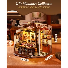 Rolife DIY Miniature House Kit Henry's Chocolate Shop, Tiny House Book Nook for Bookshelf Decor, 3D Puzzles Model Building Kits for Teens, Birthday Gifts/Craft Kits for Girls Boys (Henry's Chocolate)