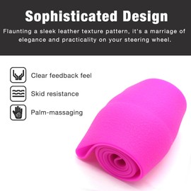 SEGADEN Funda protectora universal de silicona suave para volante de coche, diseño antideslizante de 14 a 16 pulgadas, color rosa