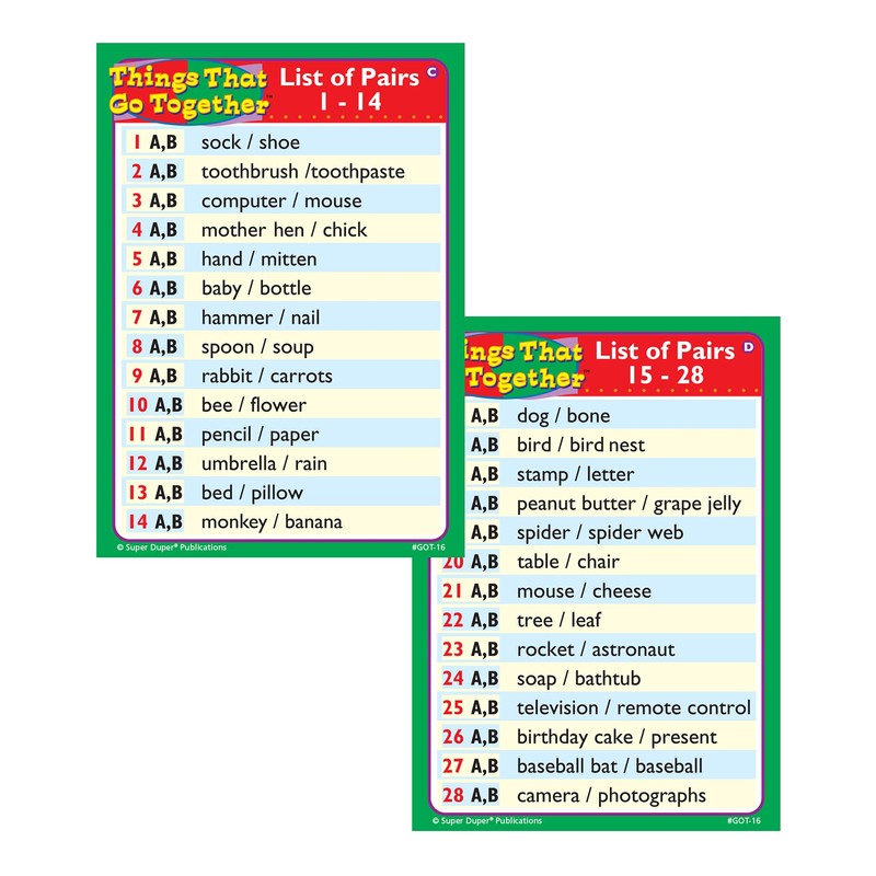 Super Duper Publications | Things That Go Together Fun Deck