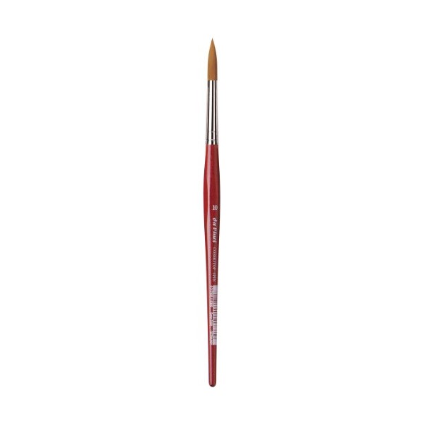 da Vinci Watercolor Series 5580 CosmoTop Spin Paint Brush, Round Synthetic with Red Handle, Size 10 (5580-10)