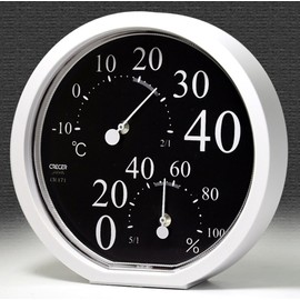 Ohm Electric CR-171K Cresel Thermometer/Hygrometer, Black