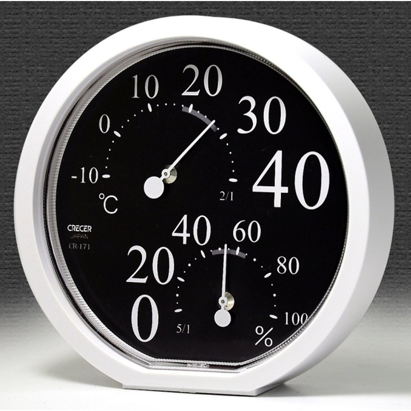 Ohm Electric CR-171K Cresel Thermometer/Hygrometer, Black