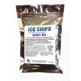 ICE CHIPS Xylitol Candy in Large 5.28 oz Resealable Pouch; Low Carb & Gluten Free (Berry)