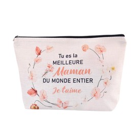 Mere Make-up-Tasche, Geschenkidee, Geschenk für Oma, Original, Geburtstagsgeschenk für Mama, Geschenk Tata Schwester Freundin, Du bist die beste Mama der ganzen Welt, ich liebe dich, S